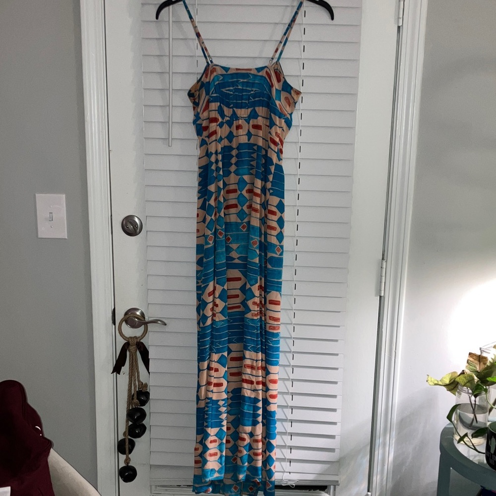 FLASH SALE! Plenty by Tracy Reese Blue and Orange Patterned Maxi Dress - Picture 10 of 10